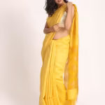 Yellow Matka Silk Handloom Traditional Jamdani Saree with Unstitched Blouse