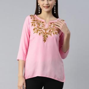 Aliyna Kashmiri Pink Kurti