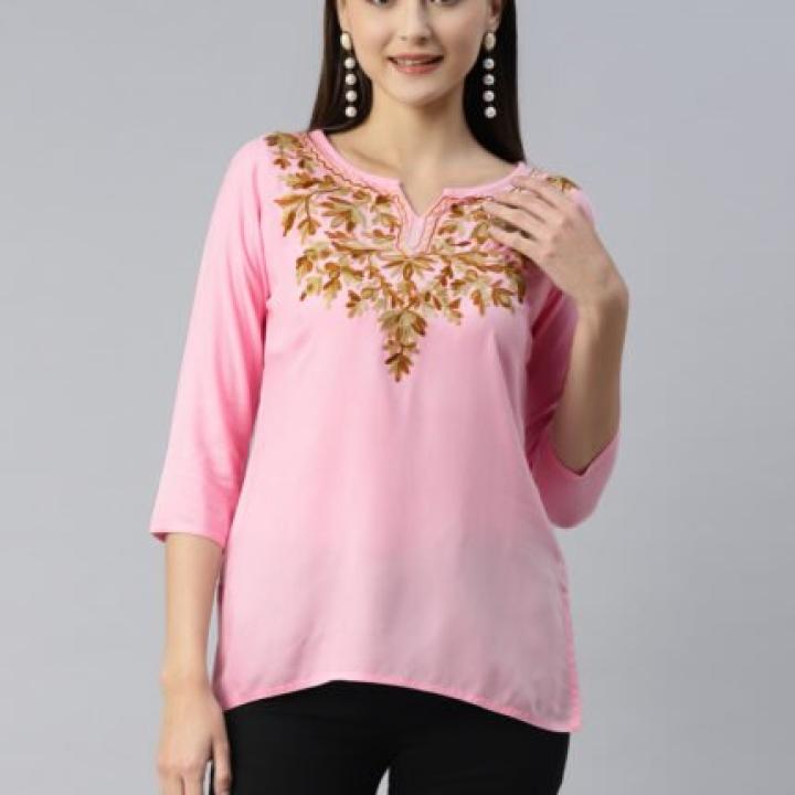Aliyna Kashmiri Pink Kurti