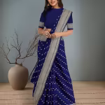 Women Satin Banarasi Saree with Resham Booti