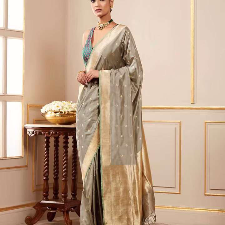 Silk Saree with Woven Motifs