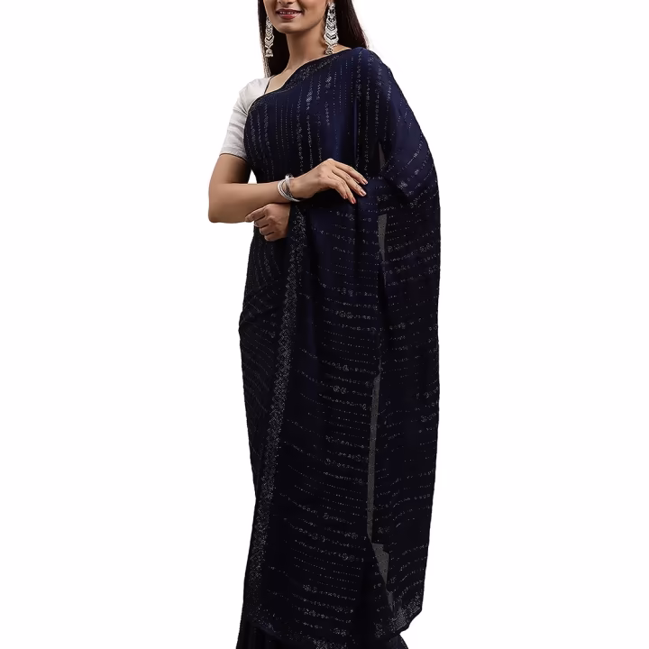 Embellished Satin Saree