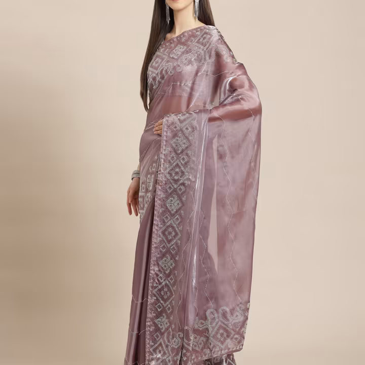 Embellished Saree with Ta