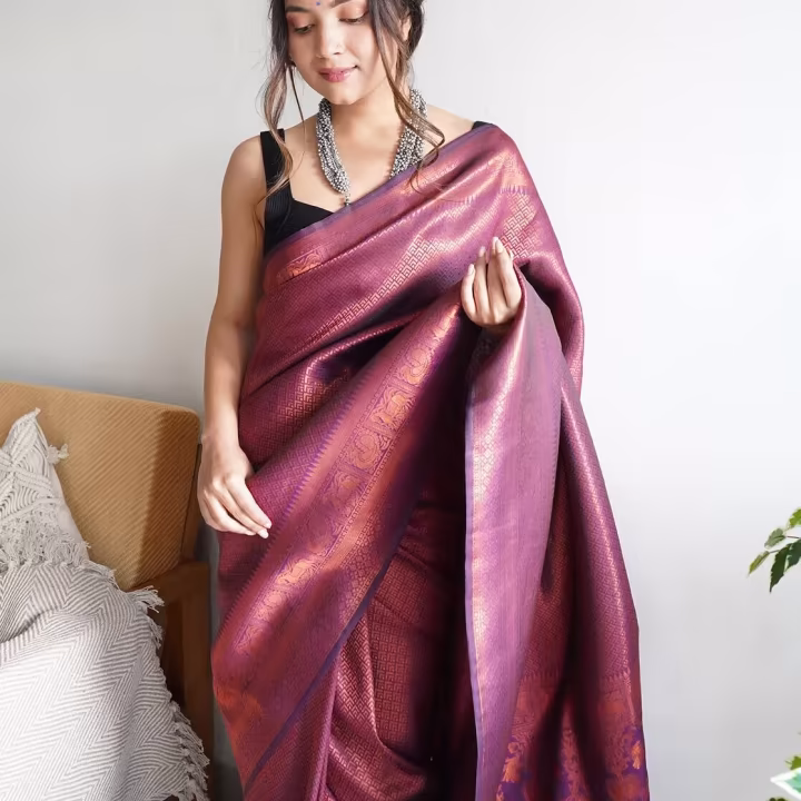 Embellished Banarasi Silk Saree with Border