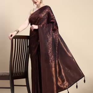 Floral Print Art Silk Saree with Border