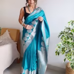 Zari Woven Silk Saree with Contrast Border