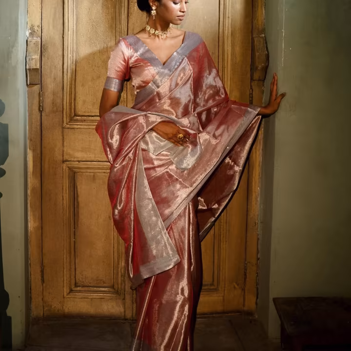 Women Handloom Tissue Silk Saree