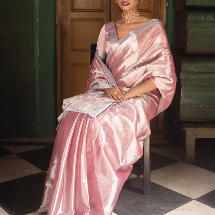 Women Handloom Tissue Silk Saree