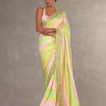 Floral Print Saree with Embroidered Border