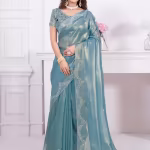 Women Embellished Saree with Contrast Border