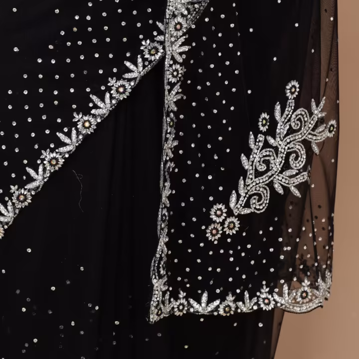 Women Embellished Saree with Lace Border