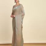 Women Organza Saree with Lace Border