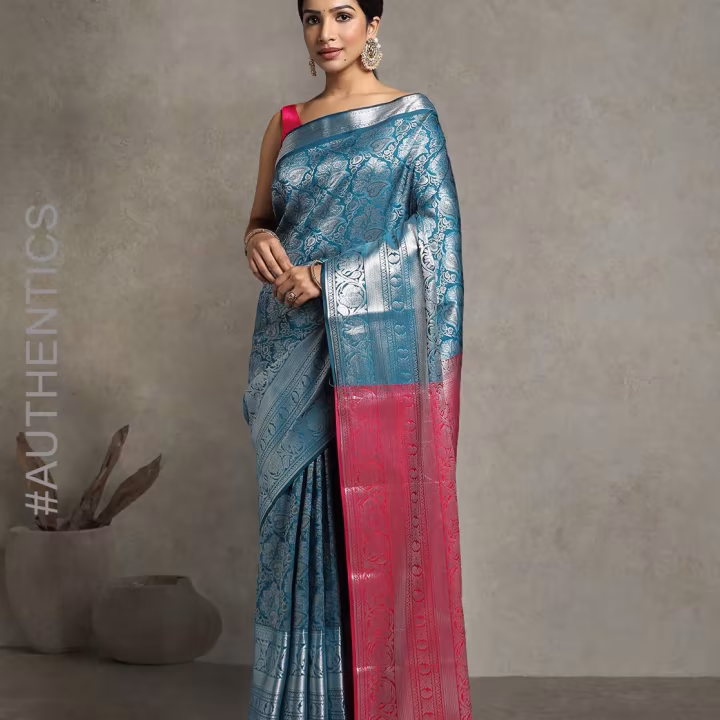 Floral Woven South Silk Kanjeevaram Saree
