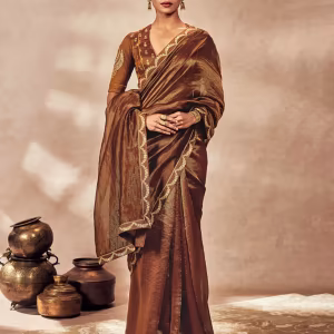 Women Striped Saree with Embellished Border
