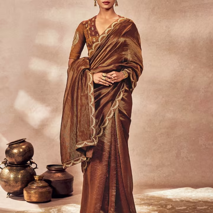 Women Striped Saree with Embellished Border