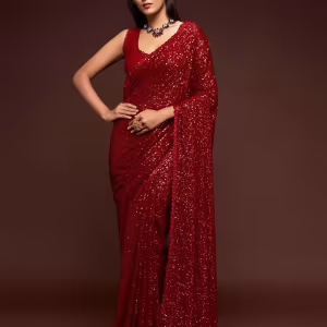 Women Embellished Saree with Contrast Border