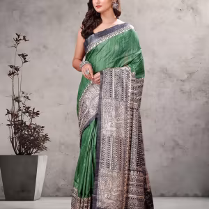 Hand Madhubani Work Handloom Bhagalpur Tussar Saree