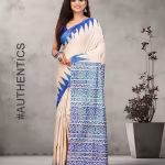 Handloom Handblock Printed Bhagalpur Tussar Saree