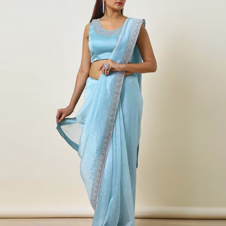 Women Embellished Organza Saree