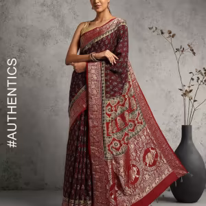 Handblock Bagru Print Handwoven Saree