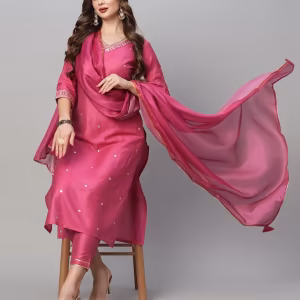 Embroidered Straight Kurta Set