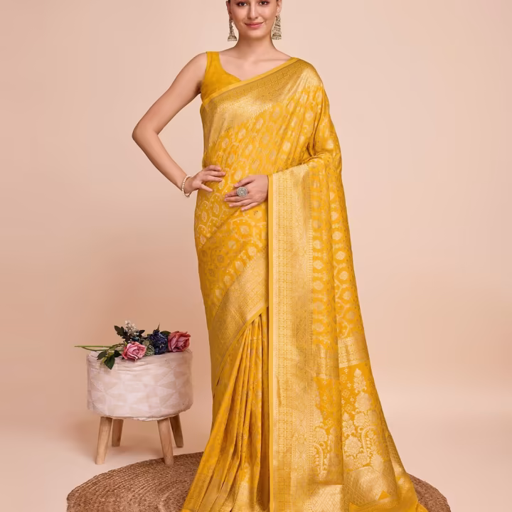 Women Kanjivaram Saree with Blouse Piece