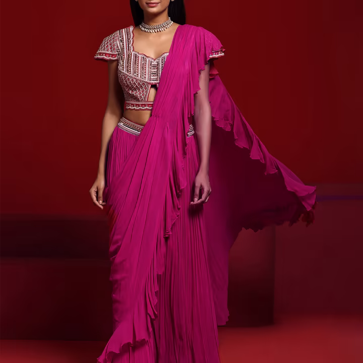 Women Embellished Pre-stitched Saree