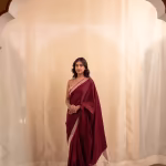 Burgundy Manikya Woven Saree with Unstitched Blouse