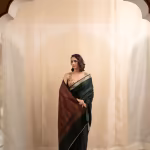 Rukma Green Woven Saree with Unstitched Blouse