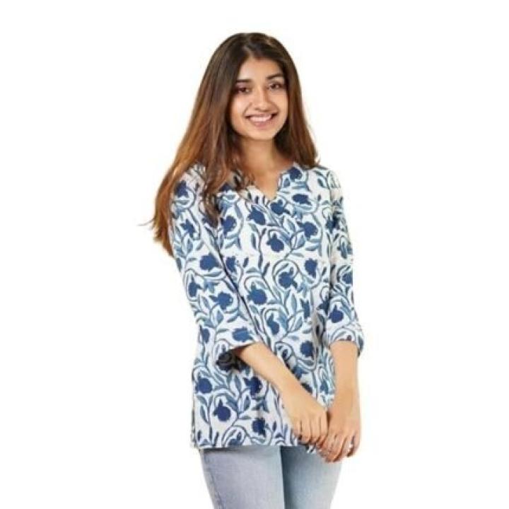 Indian Women’s Tunics Tops Cotton Hand Block Printed Short Kurti Kurta Shirt Top for Women