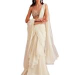 Women’s frill ruffle ready to wear saree for wedding mehandi party diwali haldi reception navratra gift