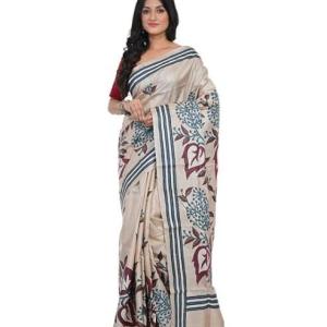 Handloom Tassar Saree Made Coloure Comfortable,Lightweight Ethnic Wear Saree For Women’S With Unstiched Blouse Piece, (Saree-5.5Mtr, Unstiched Blouse