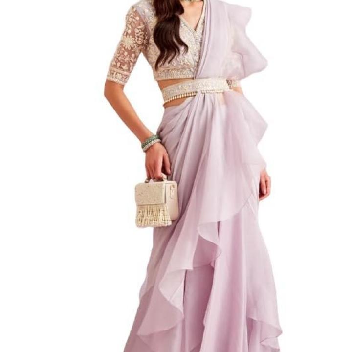 Women’s Woven Design Peacock Print Silk Blend Saree with Unstitched Blouse Piece