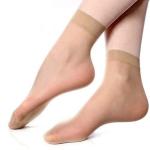 Skin Ultra-Thin Transparent Nylon Summer Skin Socks for Women/Girl’s || Ankle Length Socks || Color Beige || Free Size