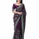 Embroidered Saree with Lace Border