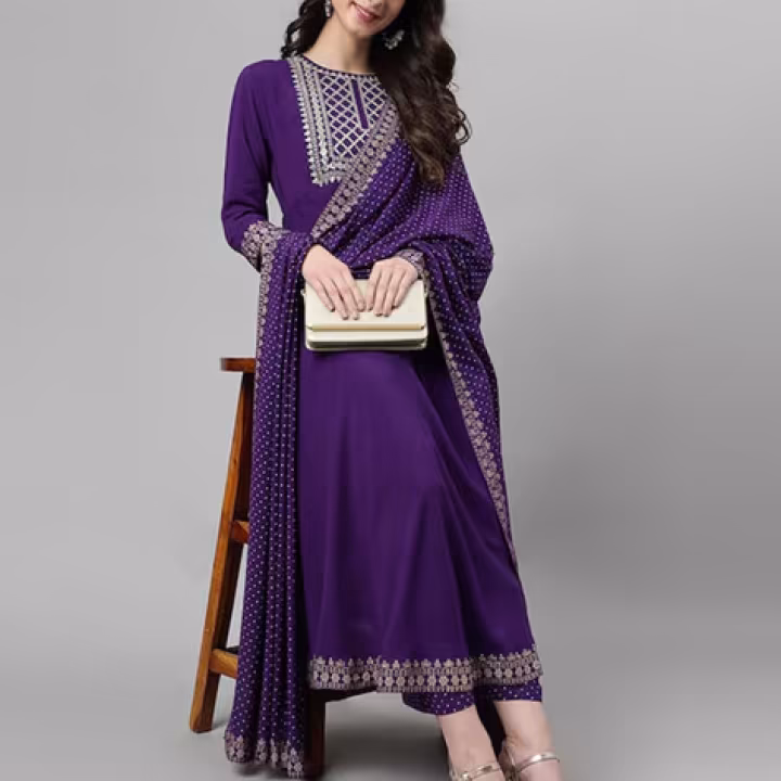 Women Embroidery Anarkali Kurta Set