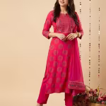 Women Floral Print Straight Kurta Suit Set