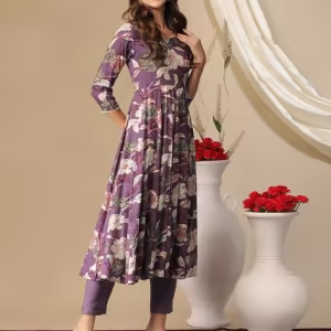 Women Floral Print Anarkali Kurta Set