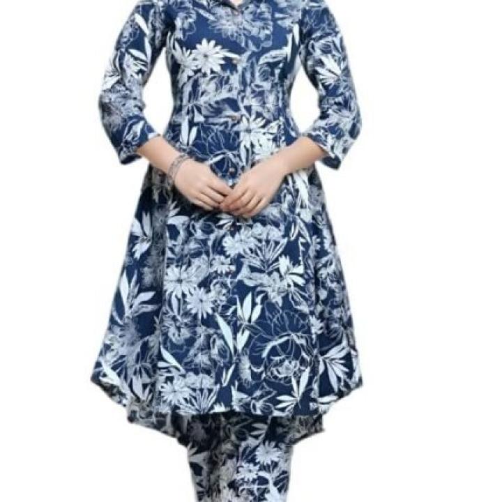 Women’s Co-ord Set Cotton Collared Kurta with Pant Cord Set Outdoor Wear