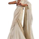 Women’s frill ruffle ready to wear saree for wedding mehandi party diwali haldi reception navratra gift.