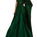 Women’s frill ruffle ready to wear saree for wedding mehandi party diwali haldi reception navratra gift.