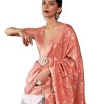 Women’s kanjivaram banarasi silk saree Zari Woven for festival Wedding silk with rich pallu Design sarees for women with Unstitched blouse piece