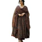 Women’s Viscose Printed Flared A-Line Kurta With Pant And Dupatta Suit Set | Kurta Set