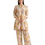 Cotton Blend Co-Ord Set for Women | Co-Ord Set for Women Stylish | Kurta Set for Women | Pajama Set | Ethnic Co-Ord Set for Women | 3/4 Sleeve Women’s Co-Ord Set