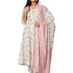 Women’s Cotton Printed Anarkali Kurta with Palazzo Pants and Dupatta