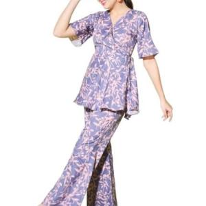 Women’s Top with Pant Botnical Printed Co-ord Set