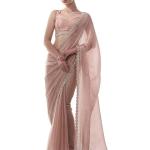 Women’s Chiffon All Over Fix Diamond & Lace Work Saree With Art Silk Matching Unstitched Blouse Piece