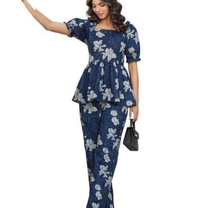 Women’s Co-ord Set Rayon Blend Top and Pant Set | Ethnic Co Ord Set | Printed Co-Ord Set for Women
