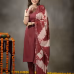 Womens Woven Designed Cotton Blend Straight Kurta with Pant & Dupatta (Set of 3)