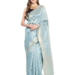 incredible sarees Katan Silk Tissue Banarasi Saree For Women (Free Size)